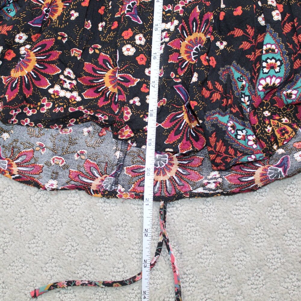 BCBGeneration Size S Black Floral Print Blouse - Picture 6 of 9
